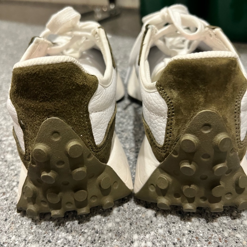 New Balance Olive Green White Black Retro Runner Sneakers - Picture 7 of 11